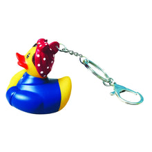 Load image into Gallery viewer, Rosie the Riveter Rubber Duck Keychain